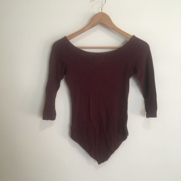 Paloma Wool Alejandra Bodysuit, Dark Mauve, Size Small - Picture 2 of 2